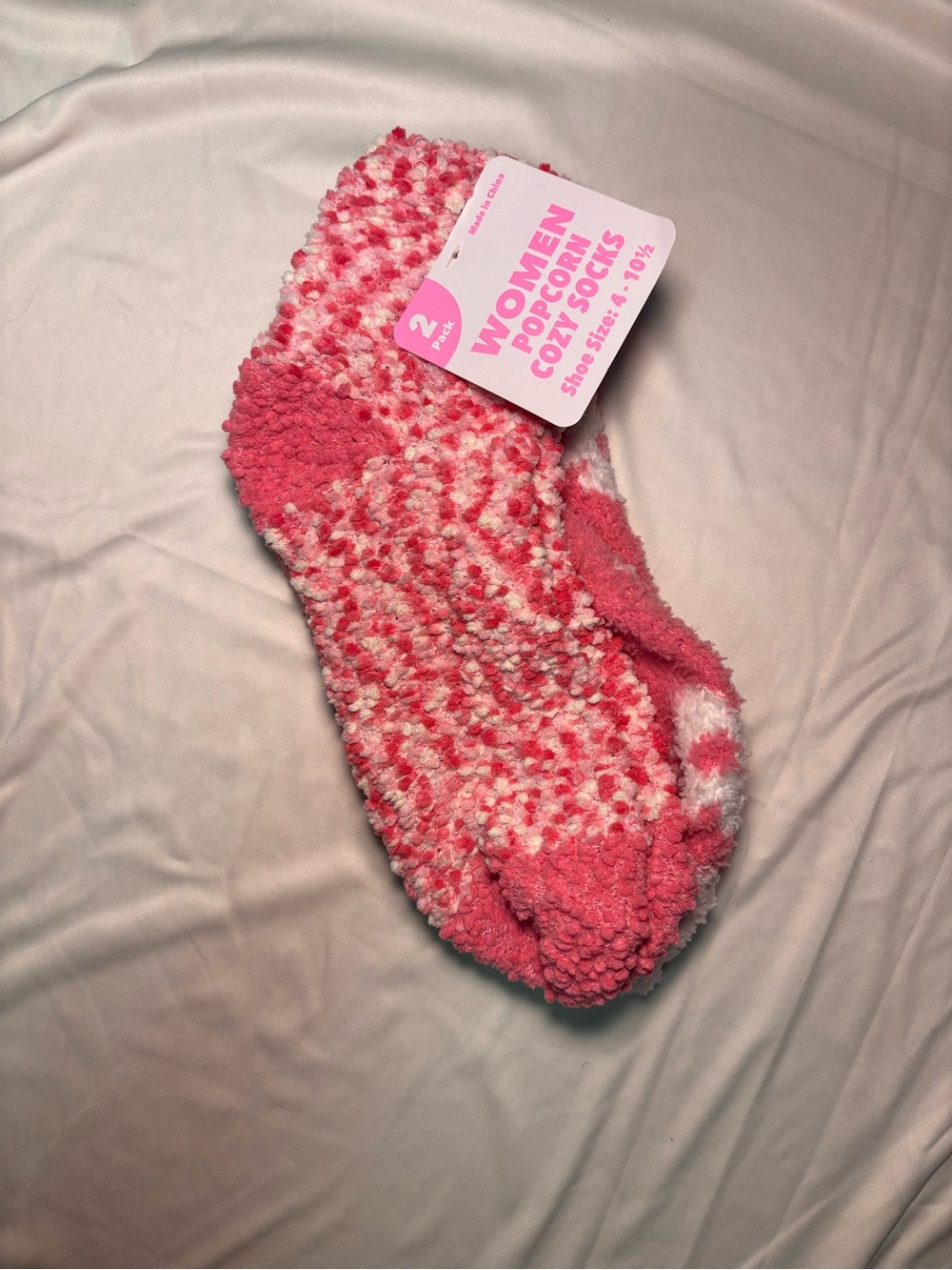 Women Popcorn Cozy Socks - Pink